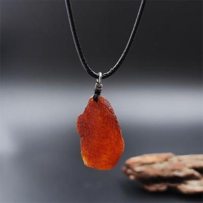 China CLASSIC Fashion Retro 925 Silver With Real Amber Necklace Premium Jewelry for sale