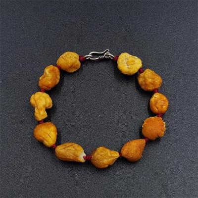 China CLASSIC Fashion Retro 925 Silver With Real Amber Bracelet Premium Jewelry For Women for sale