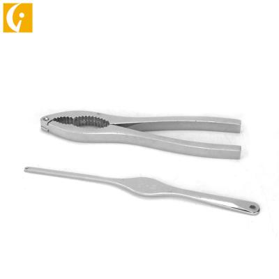 China Viable Zinc Alloy Crab Cutting Pliers Seafood Tongs Set With Needle for sale