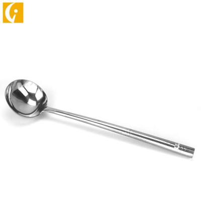 China 201 Kitchen Cookware Soup Pouch Stainless Steel Handle Long Soup Spoon for sale