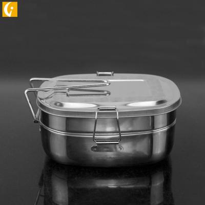 China Freshness Preservation 410 Stainless Steel Double-Layer Food Storage Containers Bento Lunch Box With Lid for sale