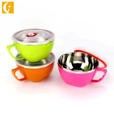 China Sustainable Korean Style 304 Stainless Steel Color Instant Noodles Cup Thermal Lunch Box With Anti Scalding Handle for sale