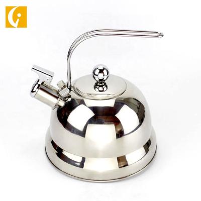 China Viable Wholesale Non-Electric Stainless Steel Whistling Tea Kettle With Roman Pot 2.5L Flat Bottom New Design for sale