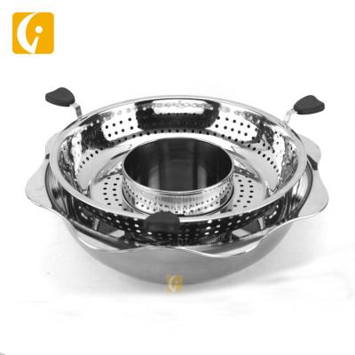 China Sustainable Hot Rotating Hot Sale Hotel Restaurant Equipment Stainless Steel Sun Lifting Hot Pot for sale