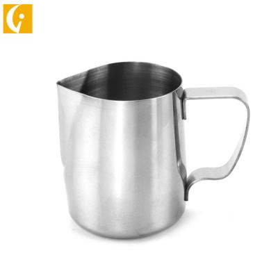 China High Quality Viable Stainless Steel Milk Frother Mug/Coffee Pitcher Pull Flower Mug/Creamer Pitcher Have Handle for sale