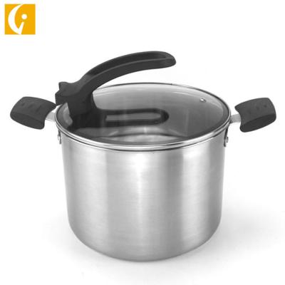 China Sustainable Thickening 304 Stainless Steel Double Bottom Soup Pot Induction Cooker Pot for sale