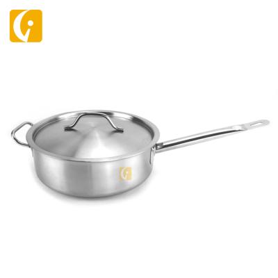 China Sustainable Kitchen Stainless Steel Frying Pan Maker Directly Cooking Pan Flat Bottom Frying Pan for sale