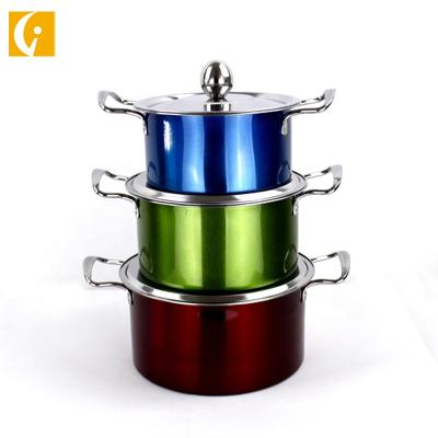 China Sustainable Hot Selling Africa Products 410 Stainless Steel Soup Pot Cookware Cookware Set 3pcs for sale