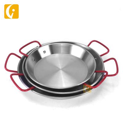 China Sustainable Seafood Cooking Pot Pan Frying Pan Flat Stainless Steel Casserole With Double Handle for sale