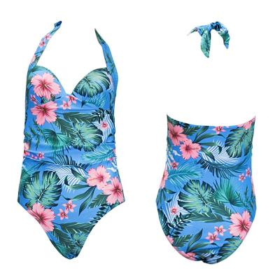 China 2022 Blue Plus Size One Piece Summer Beach Women New Bikini Swimsuit for sale