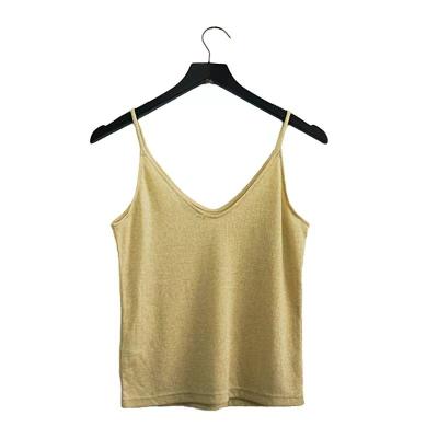 China OEM ODM Promotional Women's Breathable Tank Top 1 Piece Min Order Shiny Yellow Vest for sale