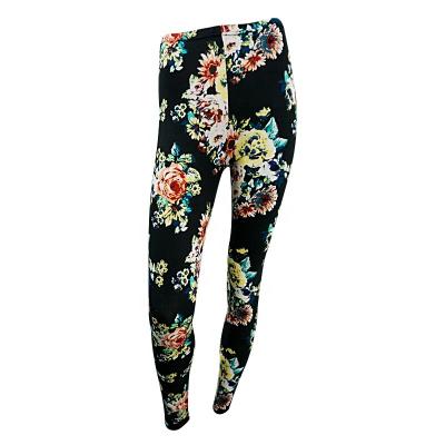 China 2022 Wholesale Floral Print Fashionable Dumbbell Stretch Anti-wrinkle Factory Women Breathable Skinny Pants For Plus Size for sale