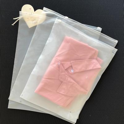 China Moisture Proof Customize Your Logo Eco-Friendly Zipper Clothes Packaging Frosted Plastic Zipper Bag PE Zipper Lock Packaging Bag for sale