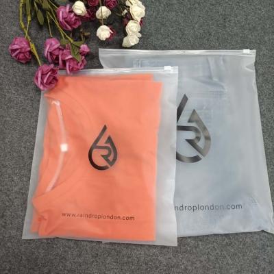 China Recyclable Biodegradable Packaging Plastic Bags Swimwear Clothes , PE T-shirt Bag Zipper Polybags Garment Ziplock Plastic Bag With Logo for sale