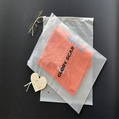 China 2022 new arrivals BIODEGRADABLE plastic bags for clothing packaging solid color zipper bag transparent bag kids dressing package for sale