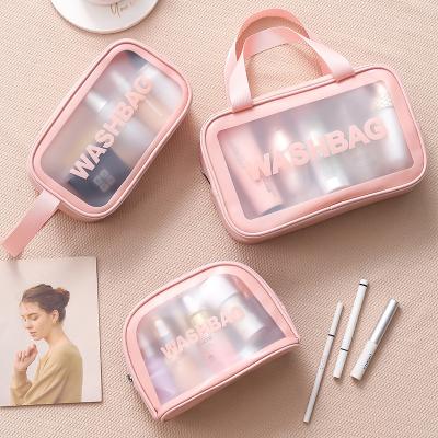 China Recyclable Clear Cosmetic Bag Translucent Eva Wash Bag PU / PVC Scrub Swim Swim Storage Bag for sale