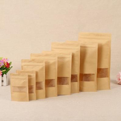 China Factory Direct Brown Kraft Paper Food Bag Biodegradable Stand Up Pouch, Zipper Packaging For Storing Food MOQ100 for sale