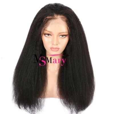 China Kinky Straight Lace Front Wig, Wholesale Virgin Brazilian Cuticle Aligned Hair Mink Yaki Wig for sale