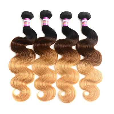 China Body Wave 10A Grade Ombre Brazilian Hair Body Wave Bundles Burgundy Two Tone Ombre Remy Hair Weaving Mixed Length for sale