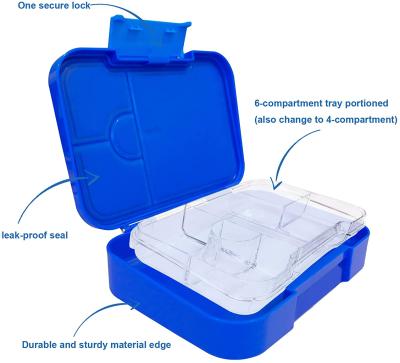 China Country Northfox Reusable No Leak Kids Bento Box With 6 Compartment Tiffin Bento Box Wholesale Lunch for sale