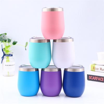 China Viable Red Northfox RTS 12oz Double Wall Vacuum Wine Tumblers With Lid Stainless Steel Wine Tumbler Insulated Coffee Mug for sale