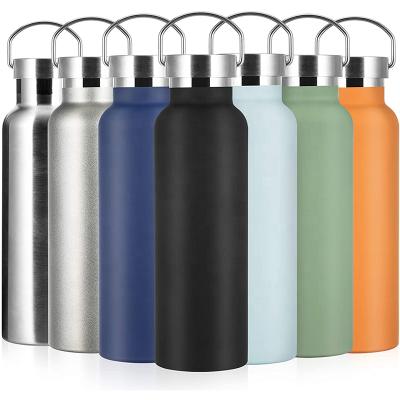 China Business Northfox Medium Double Mouth Wall Stainless Steel Drinks Vacuum Insulated Water Bottle With Bamboo Lid for sale