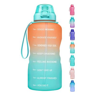 China Northfox Viable Motivational Water Bottle Gallon Jug With Straw And Time Marker Large Capacity BPA Free Leakproof Fitness Sports Bottle for sale