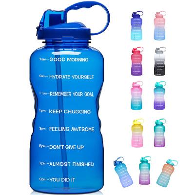 China Hot Sale Viable 1 Gallon Motivational Water Bottle With Line Markings BPA Free Time Water Jug for sale