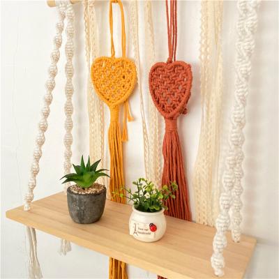 China 2021 New Original Bohemian Design Twist Macrame Wall Shelf Storage Shelf For Wall Decor for sale