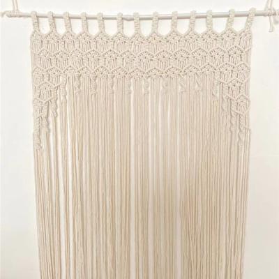 China 33.5 Inch Large Size Bravo Boho Cotton Macrame Insulated Curtain For Door Window Wave Curtain for sale