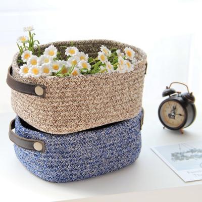 China Sustainable Storage Basket With Decorative Handles Clothes Hamper Woven Wooden Storage Basket Handle for sale