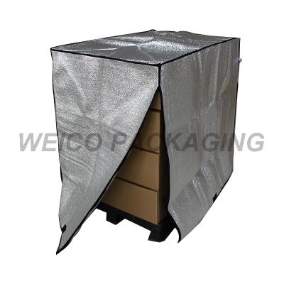 China Recyclable Waterproof Reusable Pallet Cover Foil Container Laminated Thermal Pallet Covers Insulated Blanket for sale