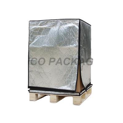 China Customized Heat Insulation Size Aluminum Foil Reusable Waterproof Bubble Pallet Thermal Blanket for sale