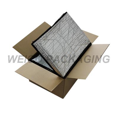 China Frozen Food Aluminum Foil Insulation Striping Thermal Bag 3D Bag For Box Foil Can Liner for sale