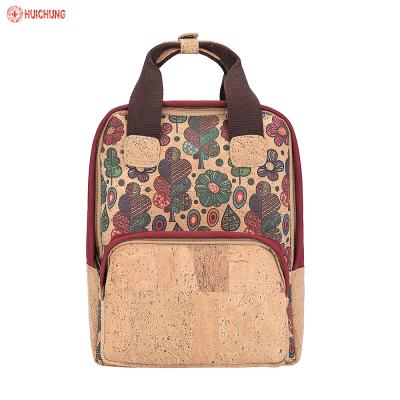 China Waterproof Hard Style Printing Cork Backpack Red Cork Bag With Flower Te koop