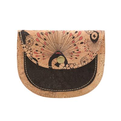 중국 100% Eco-Friendly Clutch Bags With Black Cork Handbag Casual Tote 731011 Zipper And Latch 100 Pcs Vintage Peacock Printing Logo Cotton Customized 판매용