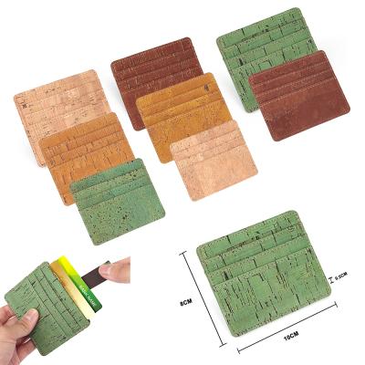 China Colorful Minimalist Safe Thin Credit Anti-theft Cork Card Holder Pocket Slim Wallet Vintage Wallet for sale