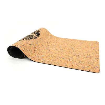 中国 Non-Toxic Colorful Shock Absorbing Rubber Warm Yoga Mat Cork Cushion Exercise Or Meditation 販売のため