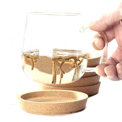 中国 Viable Large Round Cork Coasters Mockup Coaster For Mug Bar Heat And Water Resistant Glass Cork 販売のため