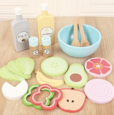 China Pretend Educational Wooden Fruits and Vegetables Toy Set Wooden Toy Playing Toy Factory Sale Wooden Simulation Play Kitchen for Kids DIY for sale