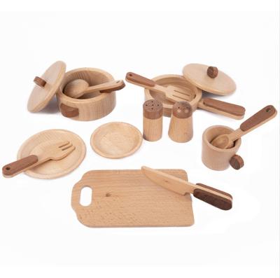 China Toy Preschool Toy Kids Furniture Kitchen Set Preschool Beech Wooden Outdoor Toys Cooking Montessori Set Educational Toy for sale