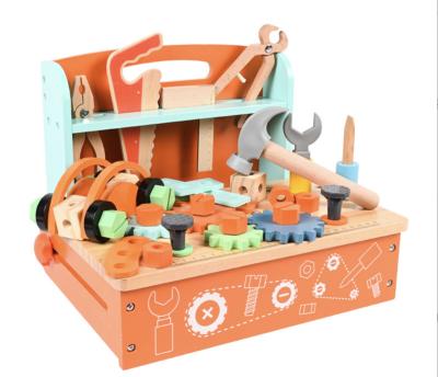 China MODEL TOY Best Wooden Pretend Play Room Boy Play Repair Tool Box Kit Tool Set Toy For Kids for sale