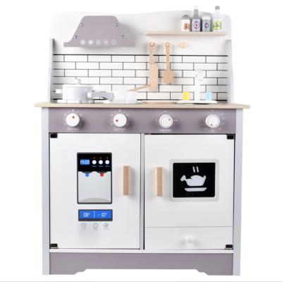 China Pretend Play Kitchen Toy Set 2022 Wholesale Simulation Wooden Kitchen Set Toys Big Best Wooden Children Play OEM Kids Design for sale