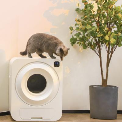 China Sustainable Pet Products Pet Cat Toilet Connected Smartphone Automatic Cleaning Closed Plastic App With Cat Litter Trays Cat Litter Box for sale