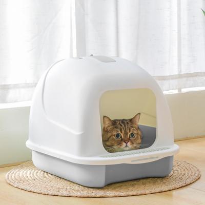 China 2022 Viable Cleaning Closed Plastic Trays Cat Litter Box Cat Toilet Box Cat Litter Pet Food Wholesale Products for sale