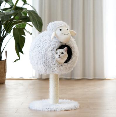 China 2022 Hot Selling Viable Amazon Cat Climbing Tower Lamp Cat Living Room Use For Cat Playing And Sleeping Indoor for sale