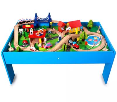 China New Functional Hot Selling Kids 88pcs Freed Imagination Board Game New Develop Educational Toys Wooden Train Tracks Board Toys LST-005 for sale