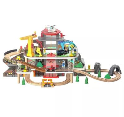 China New Design Hot Selling 79Pcs Wooden Mine Track Set Kindergarten Children Early Education Toy LST-016 for sale