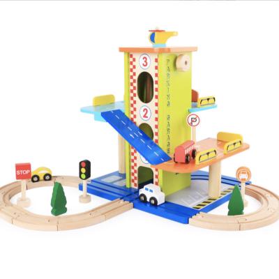 China Wooden Track Set DIY Toy For Kids from Toy Set Parking Lot Beech 3 Storey Factory Sale Directly Hot Magnetic Wooden Train Track for sale