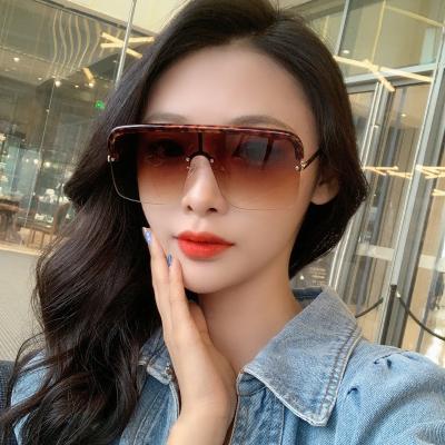 China Hot Business Fashion Sunglasses 2021 Cool Shade Retro Sun Glasses Women Flat Top Sunglasses Frameless Frame Oversized Rimless Sunglass Large for sale